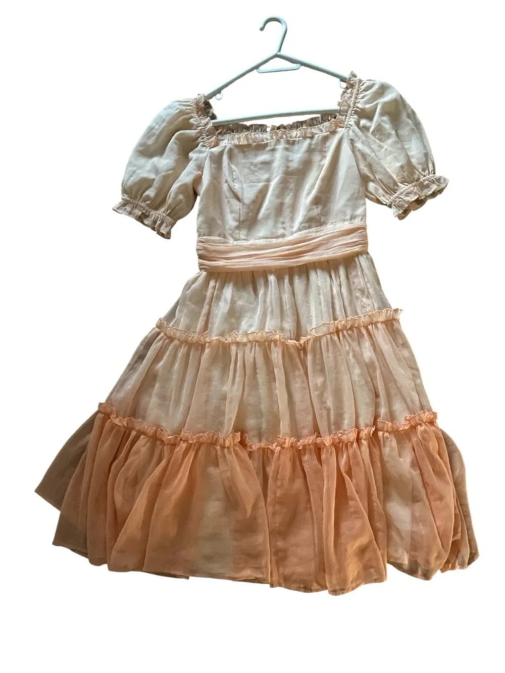 JessAkae Apricot Sorbet Ruffle Dress S - Picture 5 of 14